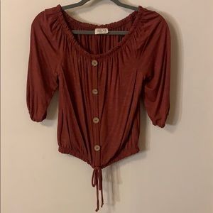 Red off the shoulder top